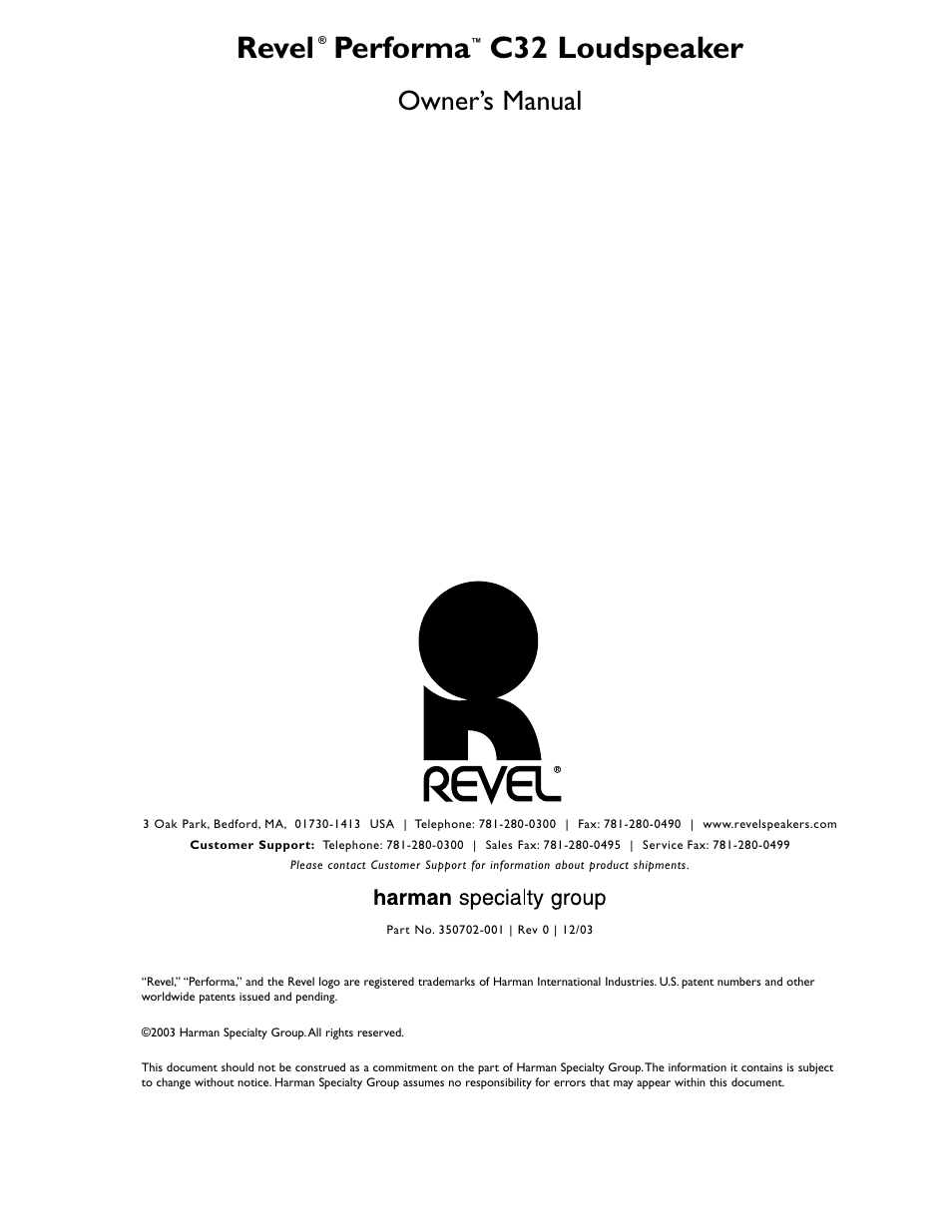 Revel C32 User Manual | 24 pages