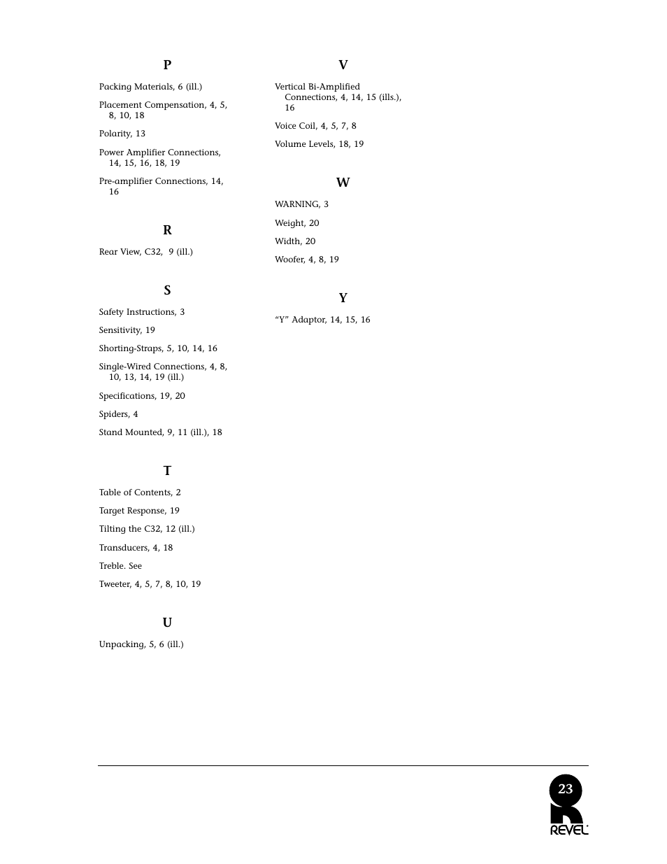 Revel C32 User Manual | Page 23 / 24
