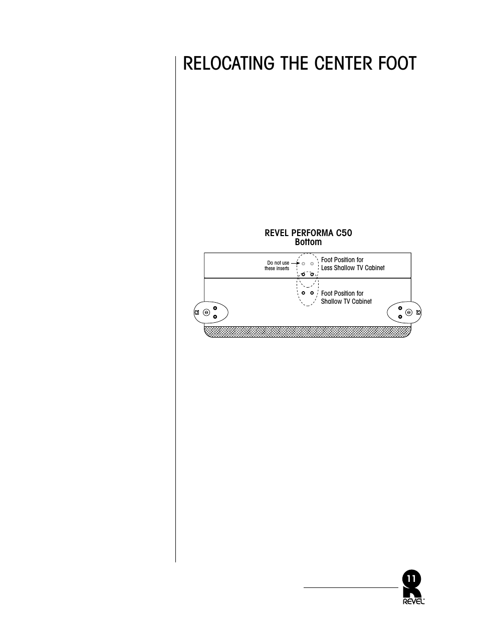 Relocating the center foot | Revel C50 User Manual | Page 11 / 24