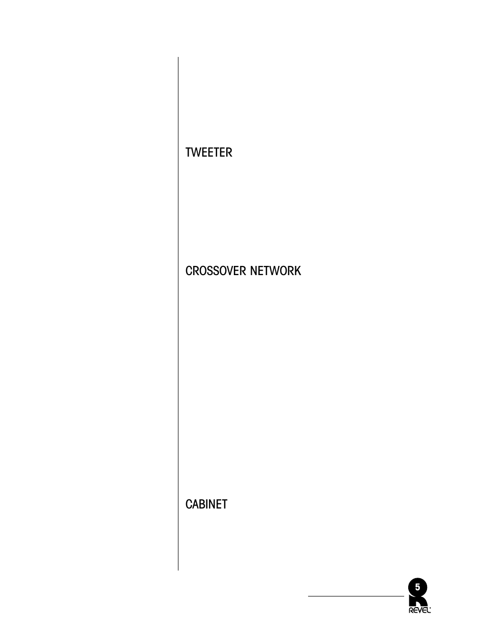 Tweeter, Crossover network, Cabinet | Revel C50 User Manual | Page 5 / 24