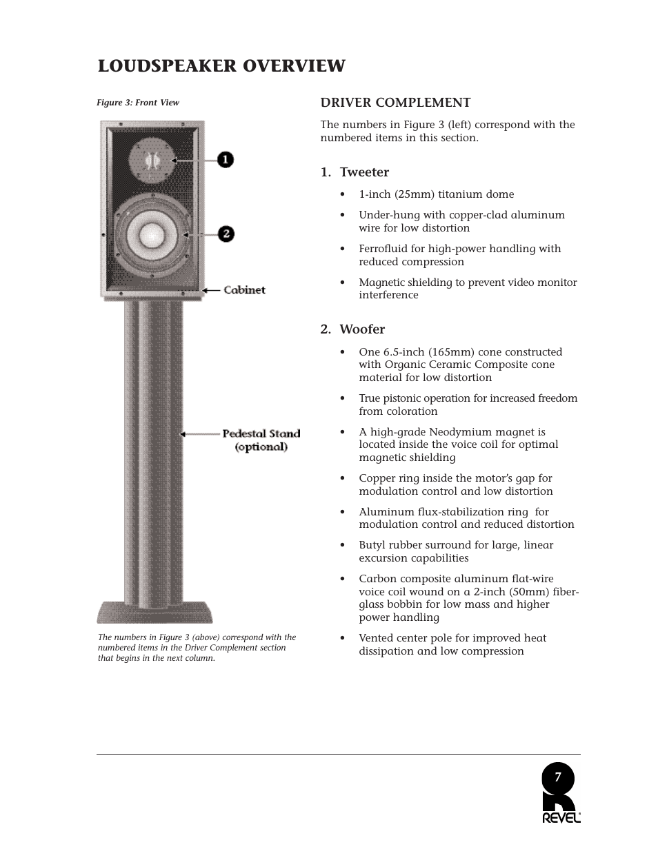 Loudspeaker overview | Revel M22 User Manual | Page 7 / 20