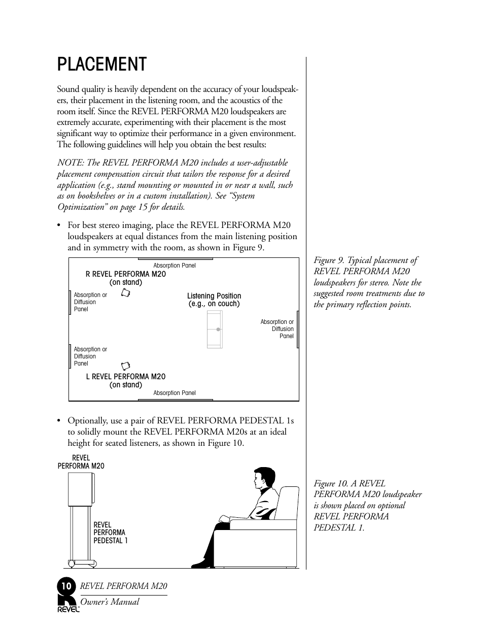 Placement | Revel M20 User Manual | Page 10 / 20