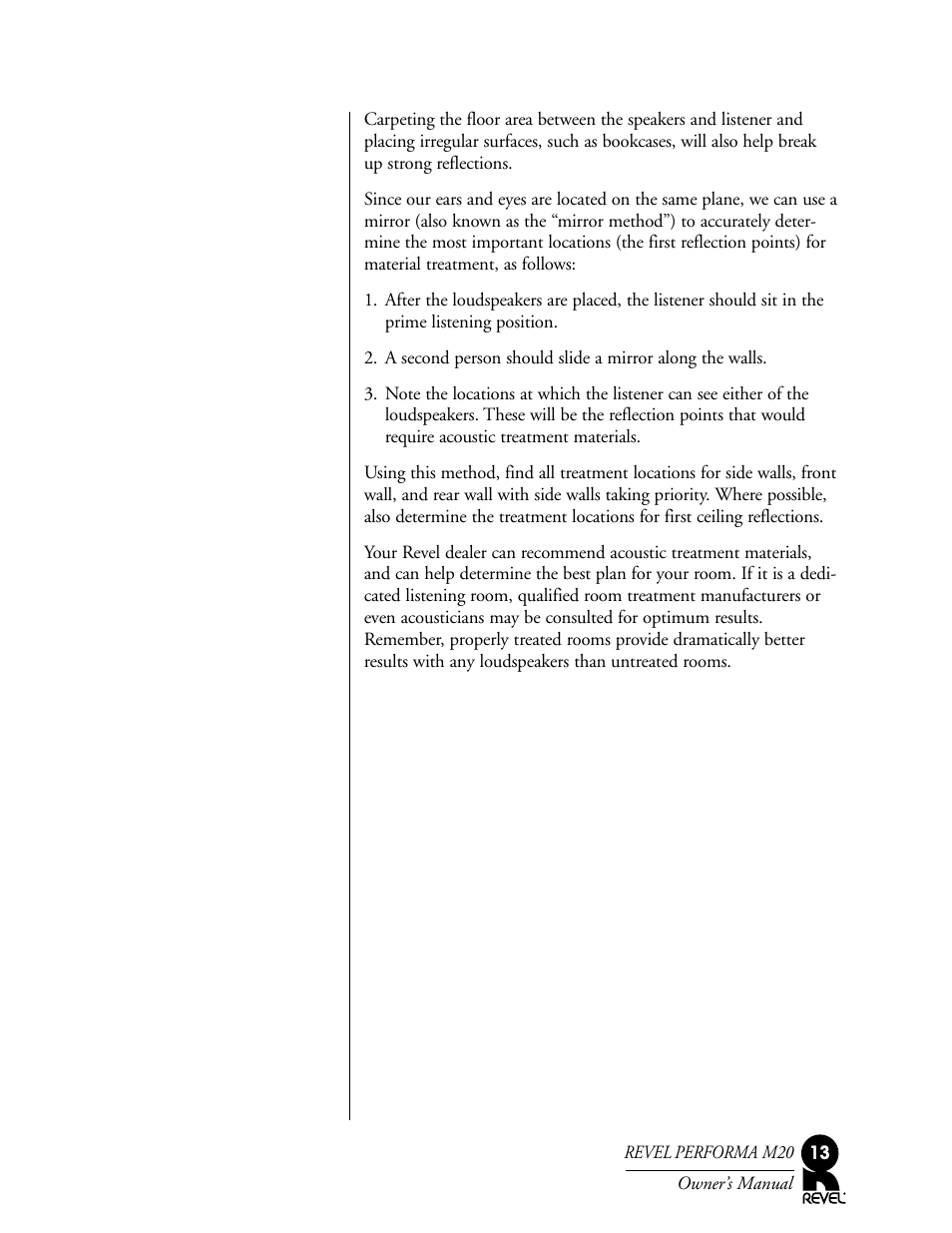 Revel M20 User Manual | Page 13 / 20