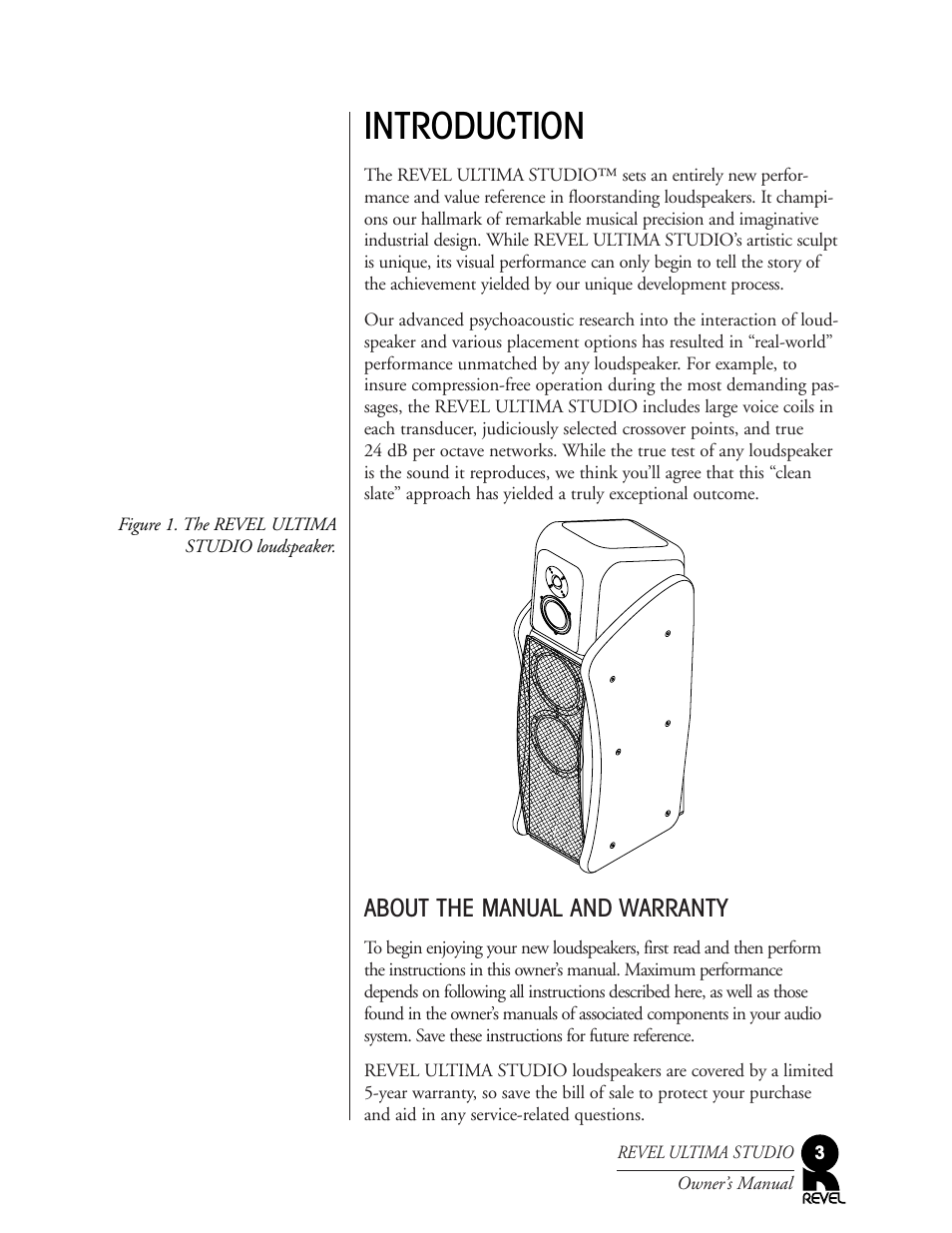 Introduction, About the manual and warranty | Revel Salon User Manual | Page 3 / 24