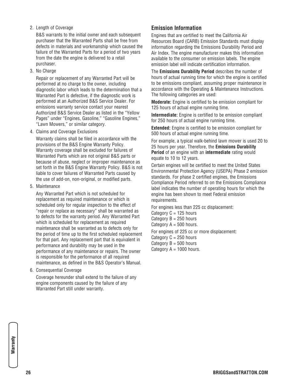 Briggs & Stratton Model 20272 User Manual | Page 26 / 56
