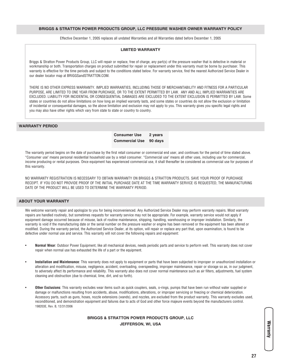 Briggs & Stratton Model 20272 User Manual | Page 27 / 56