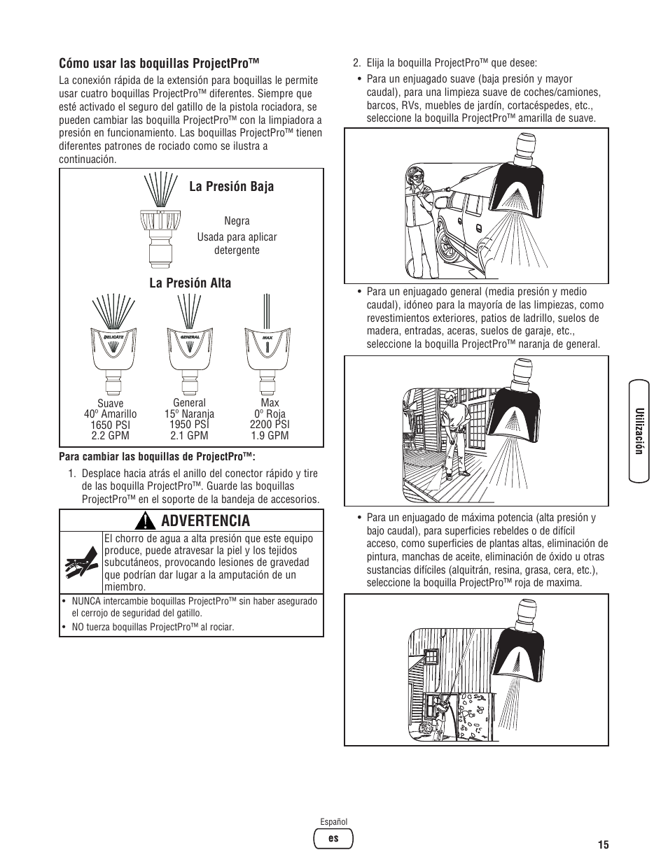 Advertencia | Briggs & Stratton Model 20272 User Manual | Page 43 / 56