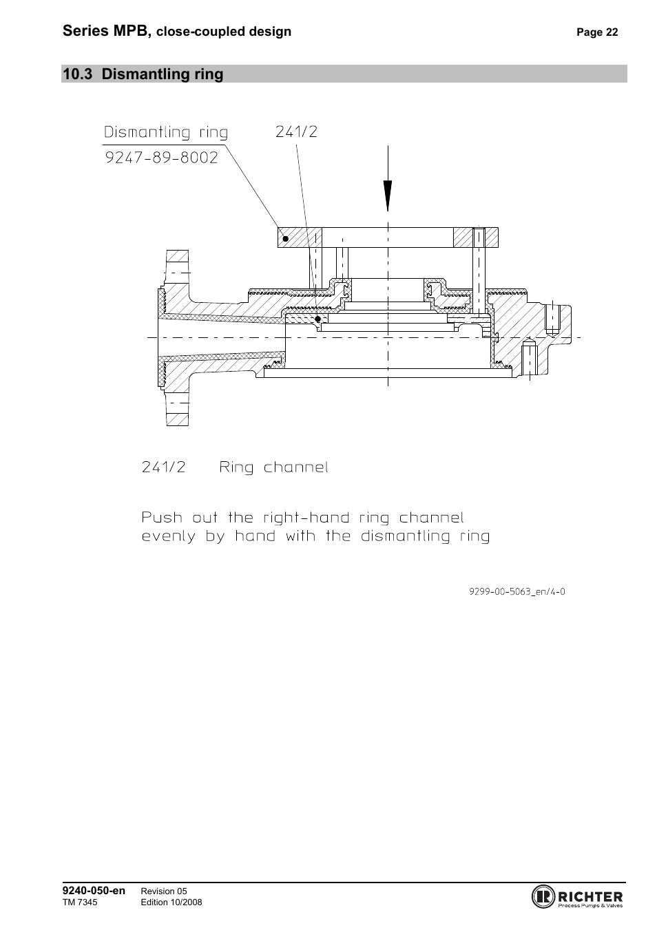 3 dismantling ring, Dismantling ring, Series mpb | Richter MPB 25-25-115 User Manual | Page 22 / 26