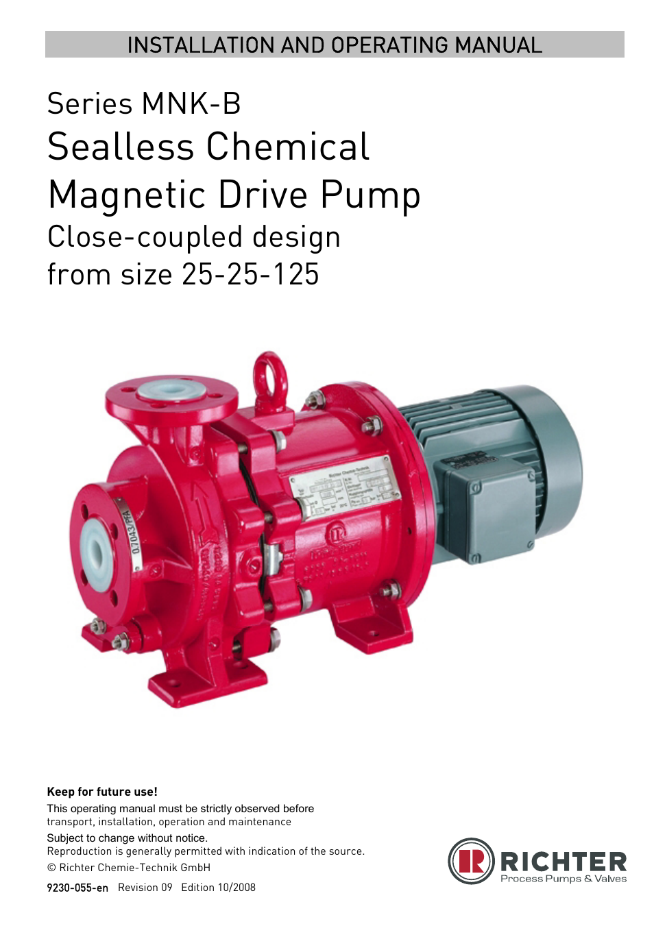 Richter MNK-B Series User Manual | 25 pages