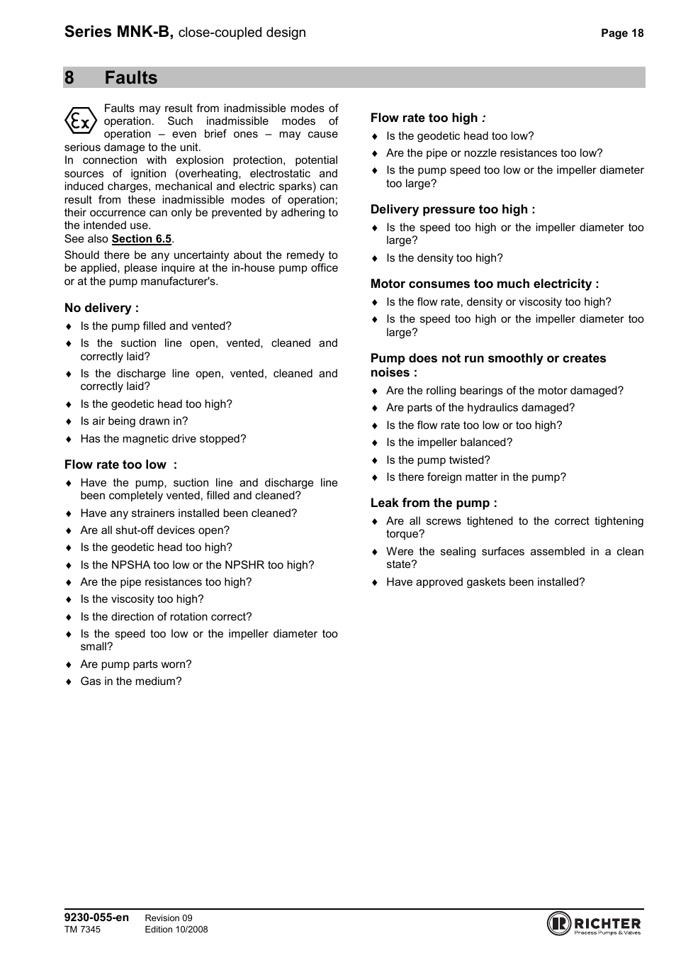 8 faults, 8faults, Series mnk-b | Richter MNK-B Series User Manual | Page 18 / 25