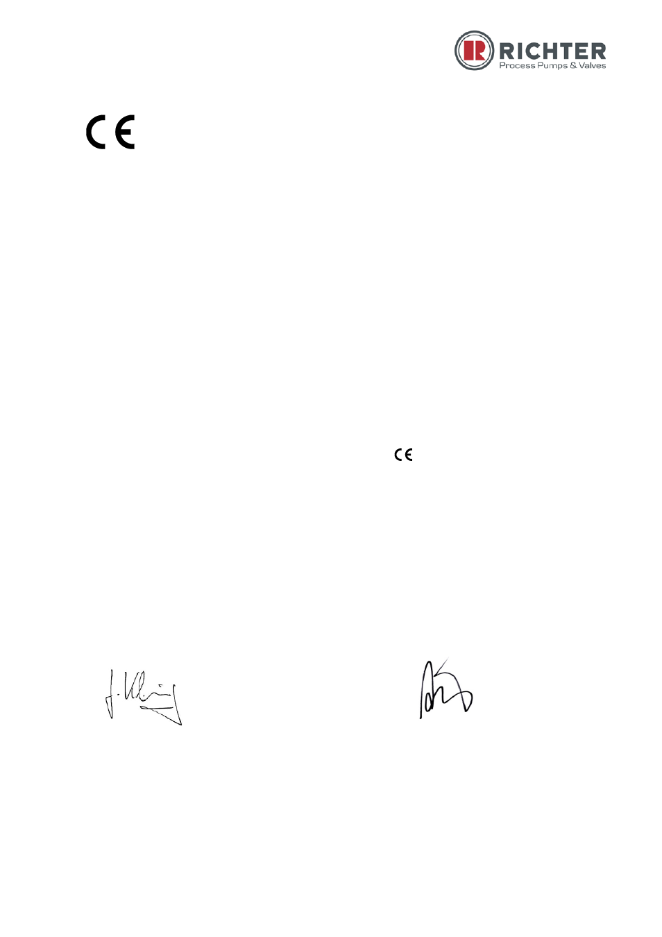 Declaration of conformity without atex, Konformitätserklärung, Declaration of conformity | Richter MNK Series User Manual | Page 30 / 33