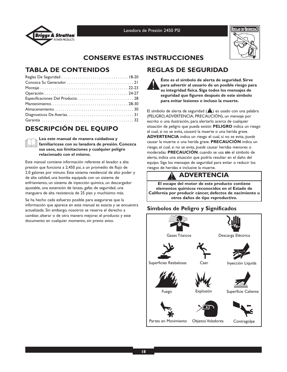 Briggs & Stratton 20215 User Manual | Page 18 / 32
