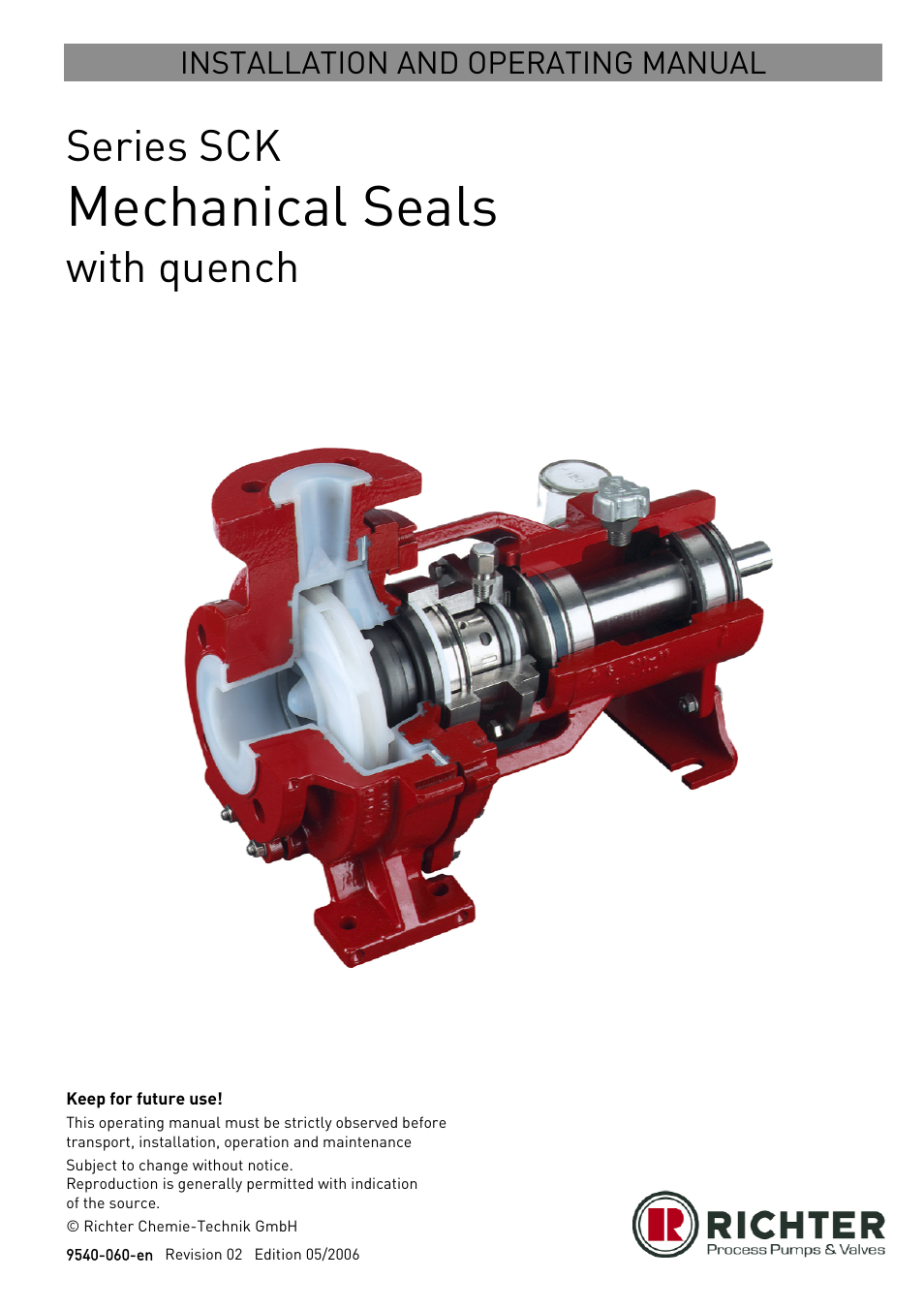 Richter Mechanical Seals User Manual | 8 pages