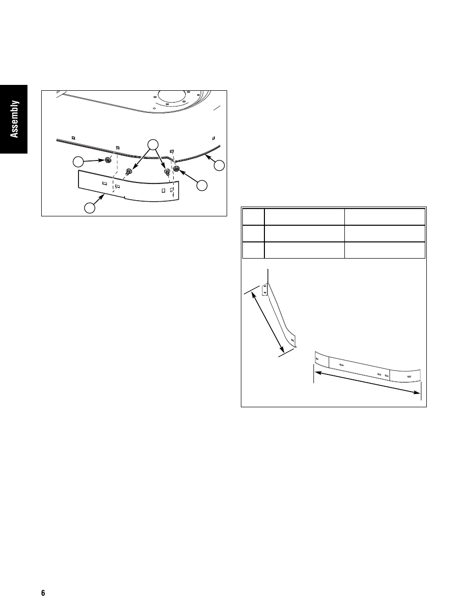 Remove blowout baffle, Install baffles, Assembly | Briggs & Stratton 1695354 User Manual | Page 8 / 18