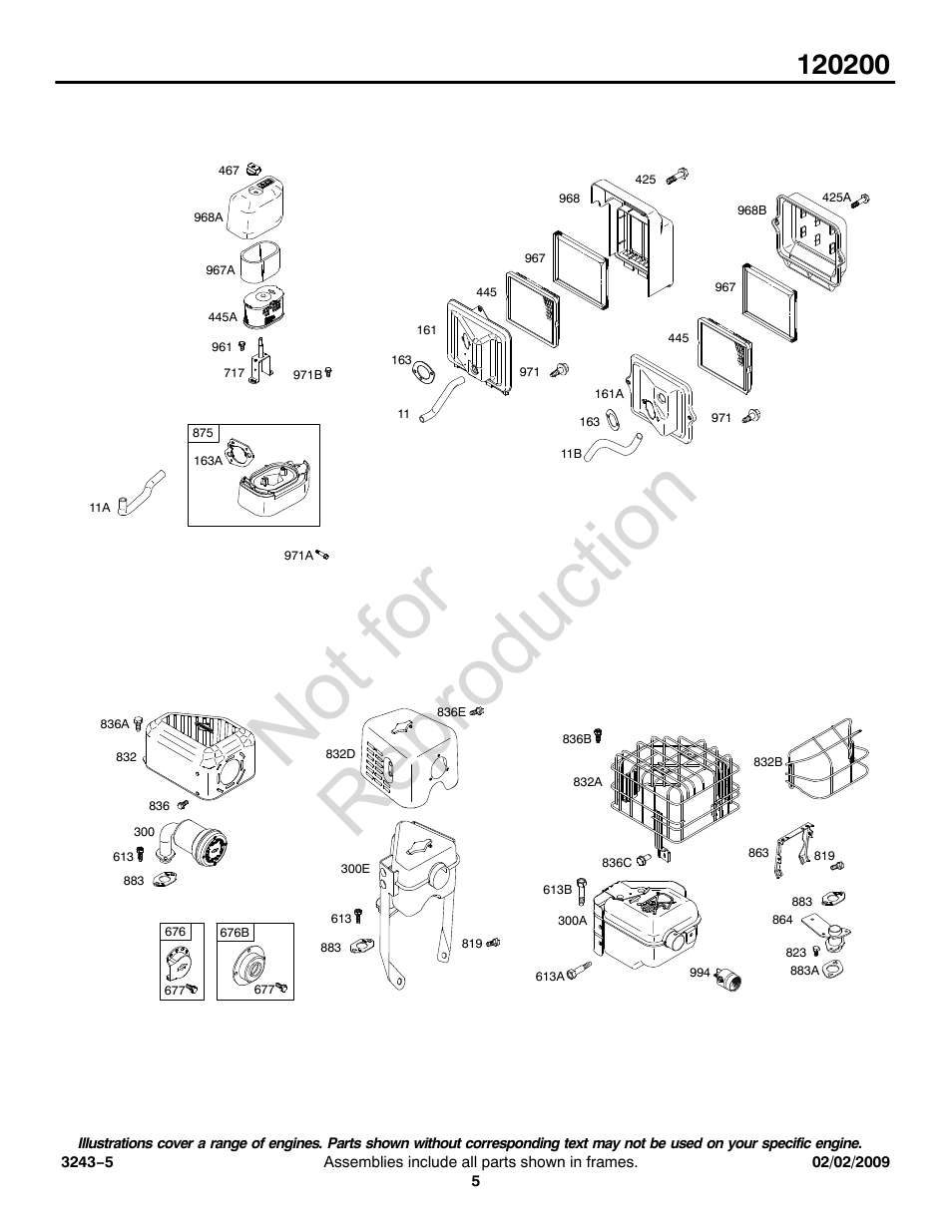 Not for reproduction | Briggs & Stratton 120200 User Manual | Page 5 / 16