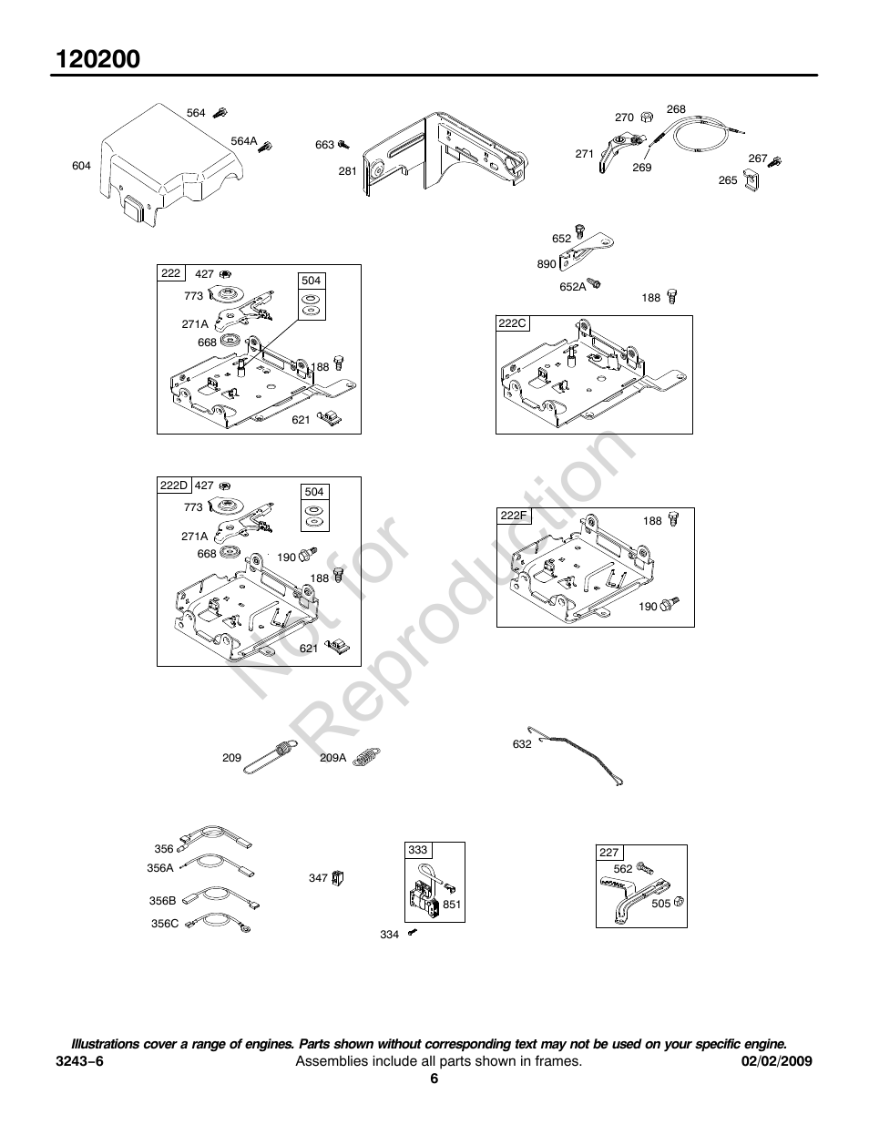 Not for reproduction | Briggs & Stratton 120200 User Manual | Page 6 / 16