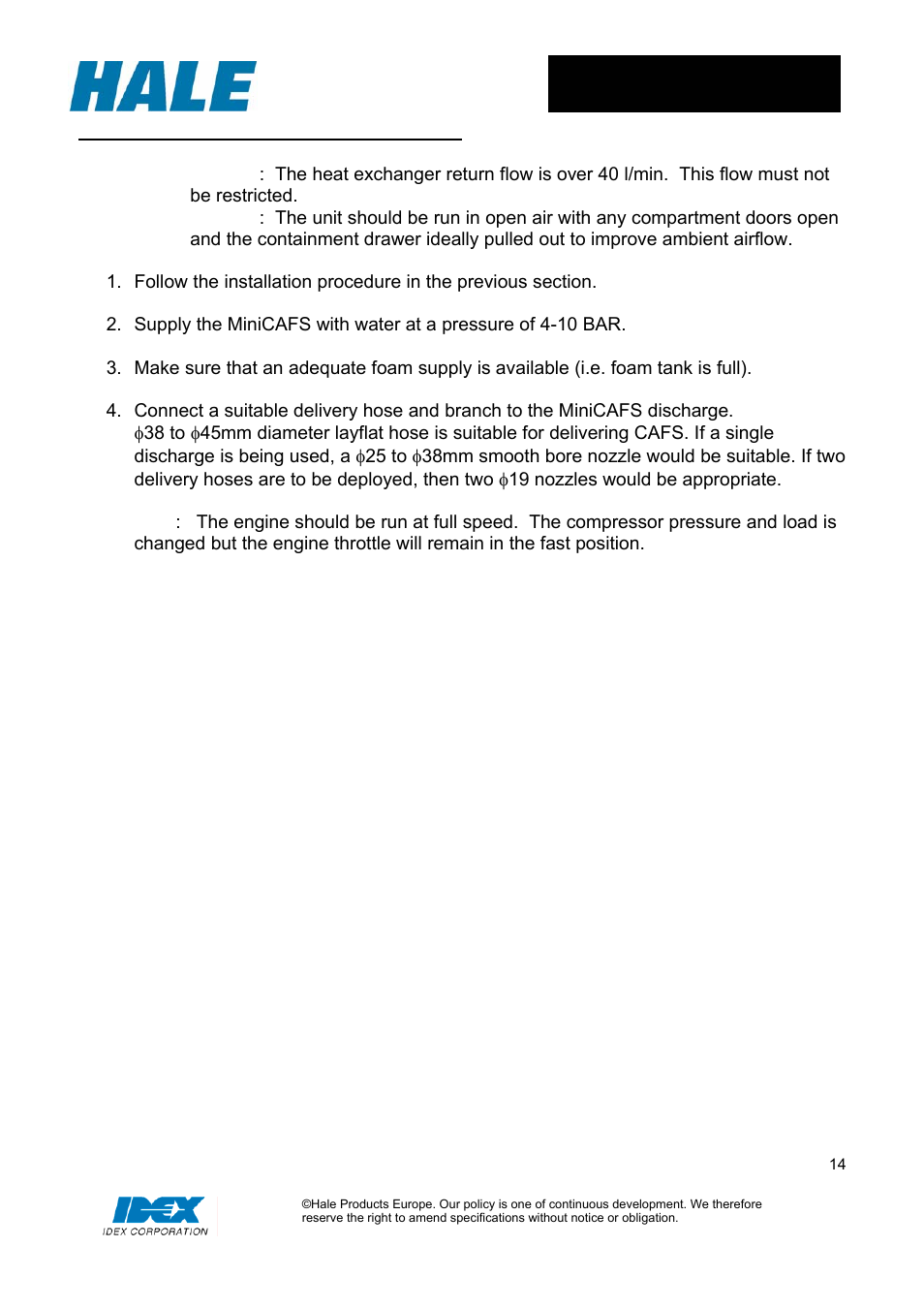 Hale MiniCAFS 2.1A (MC50 with FoamLogix System) User Manual | Page 14 / 22