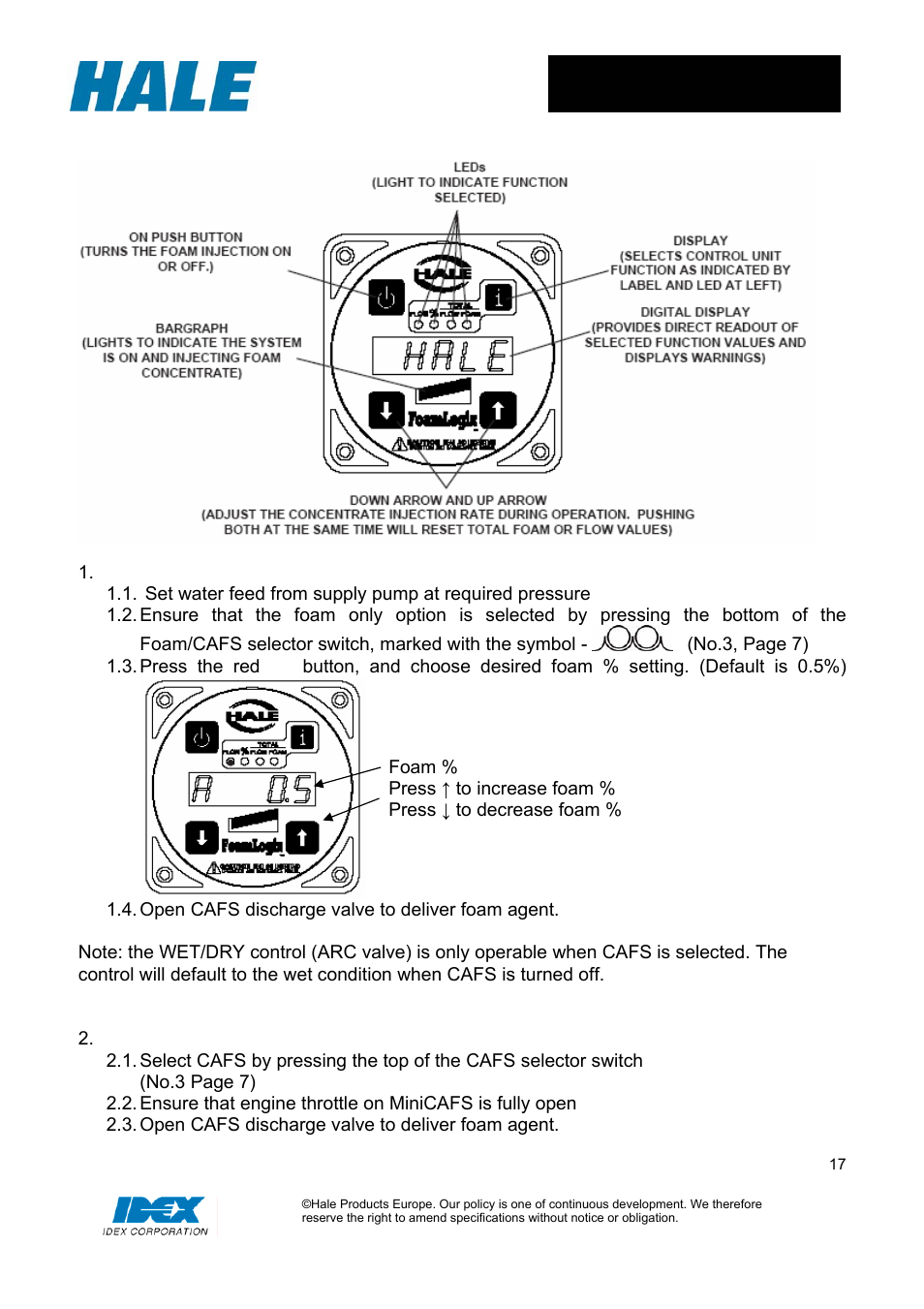 Hale MiniCAFS 2.1A (MC50 with FoamLogix System) User Manual | Page 17 / 22