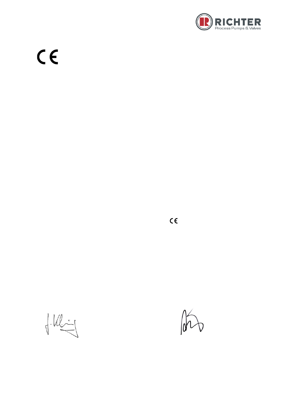 Declaration of conformity without atex, Konformitätserklärung, Declaration of conformity | Richter MNK Series User Manual | Page 34 / 37