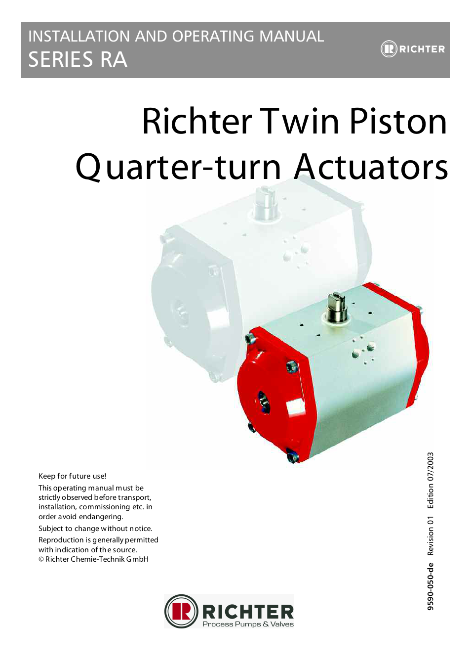 Richter RA Series Actuators User Manual | 13 pages