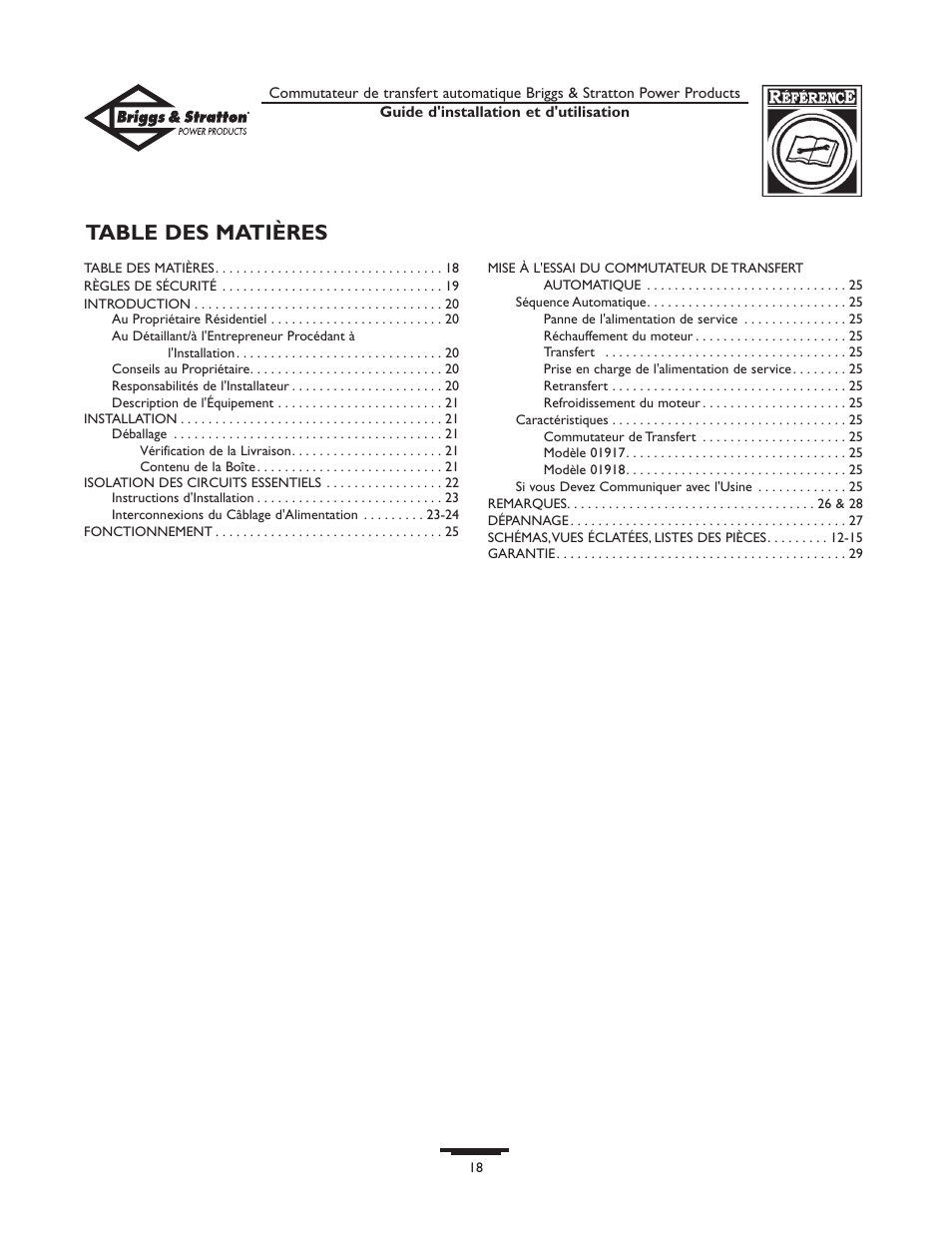 Briggs & Stratton 01917-0 User Manual | Page 18 / 40