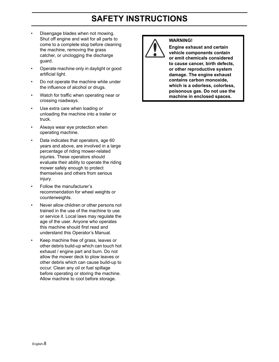 Safety instructions | Briggs & Stratton Ram 44 / 968999551 User Manual | Page 10 / 88