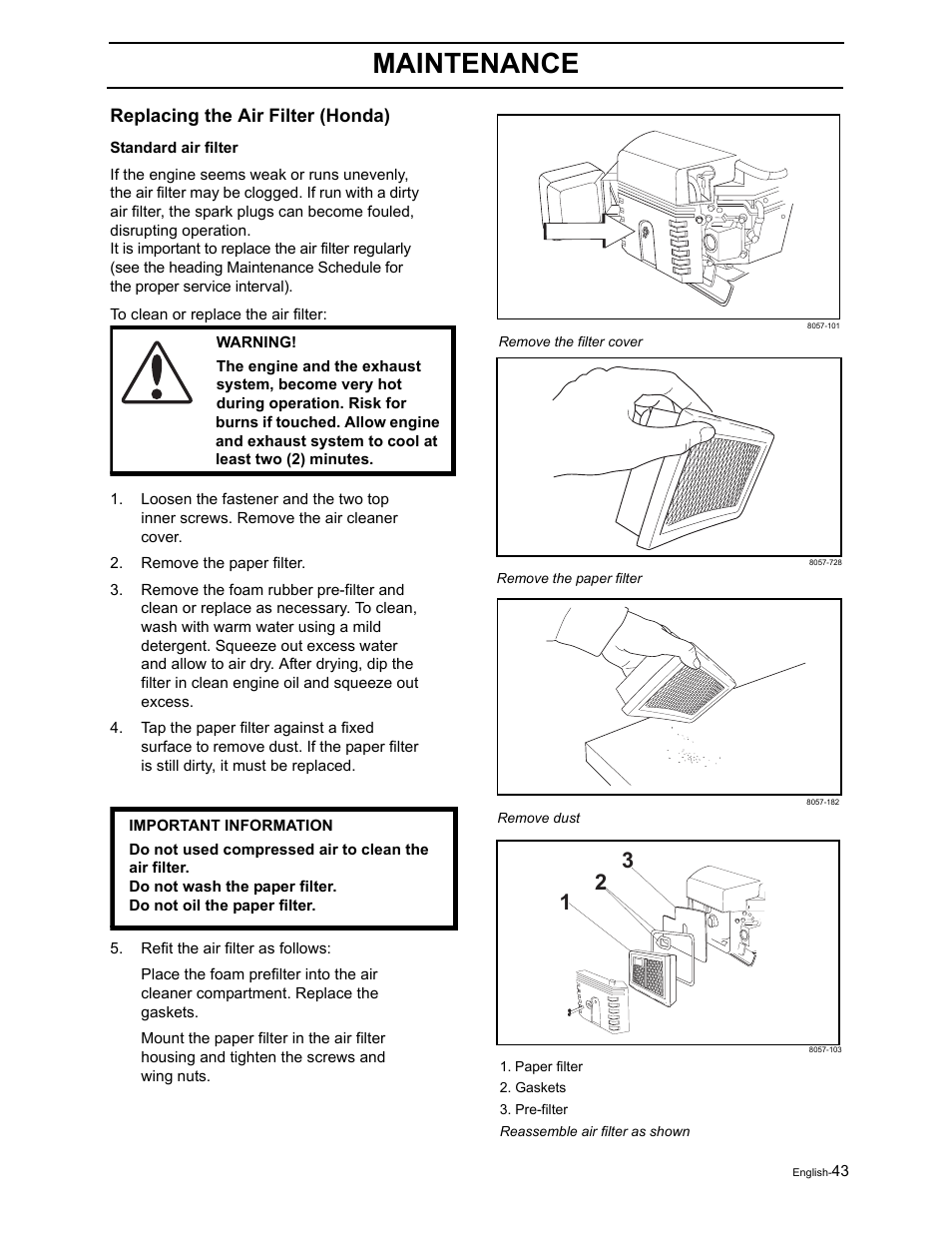 Maintenance | Briggs & Stratton Ram 44 / 968999551 User Manual | Page 45 / 88