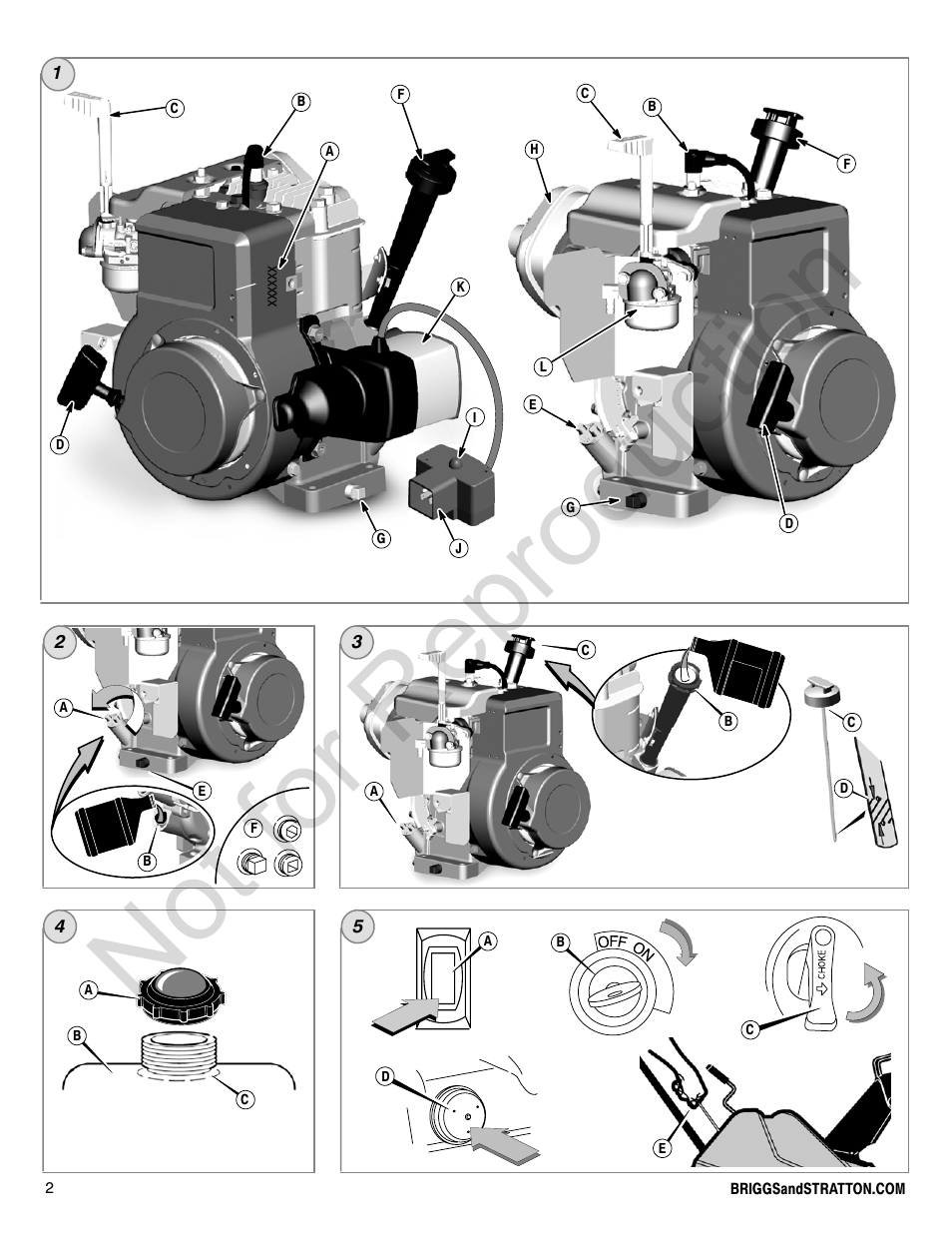 Not for reproduction | Briggs & Stratton Snow Series User Manual | Page 2 / 24