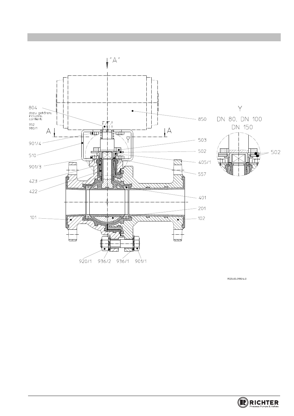 Ball/stem unit, Series bvi/f, bvip/f | Richter BVIP/F Series Ball Valves (ISO/DIN) User Manual | Page 15 / 25