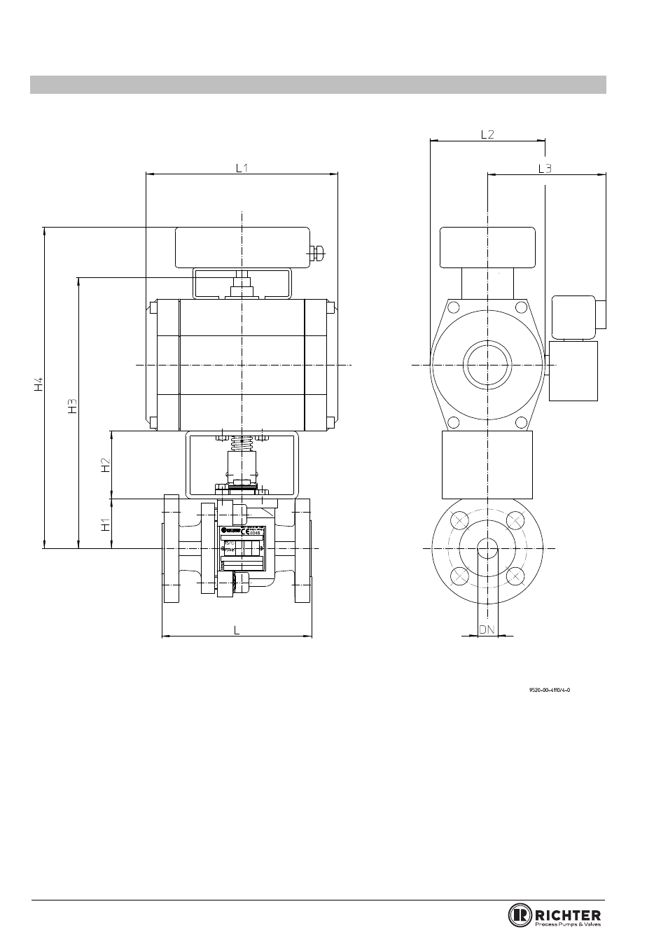 8 dimensional drawing bvip/f, Dimensional drawing bvip/f, Series bvi/f, bvip/f | Richter BVIP/F Series Ball Valves (ISO/DIN) User Manual | Page 18 / 25