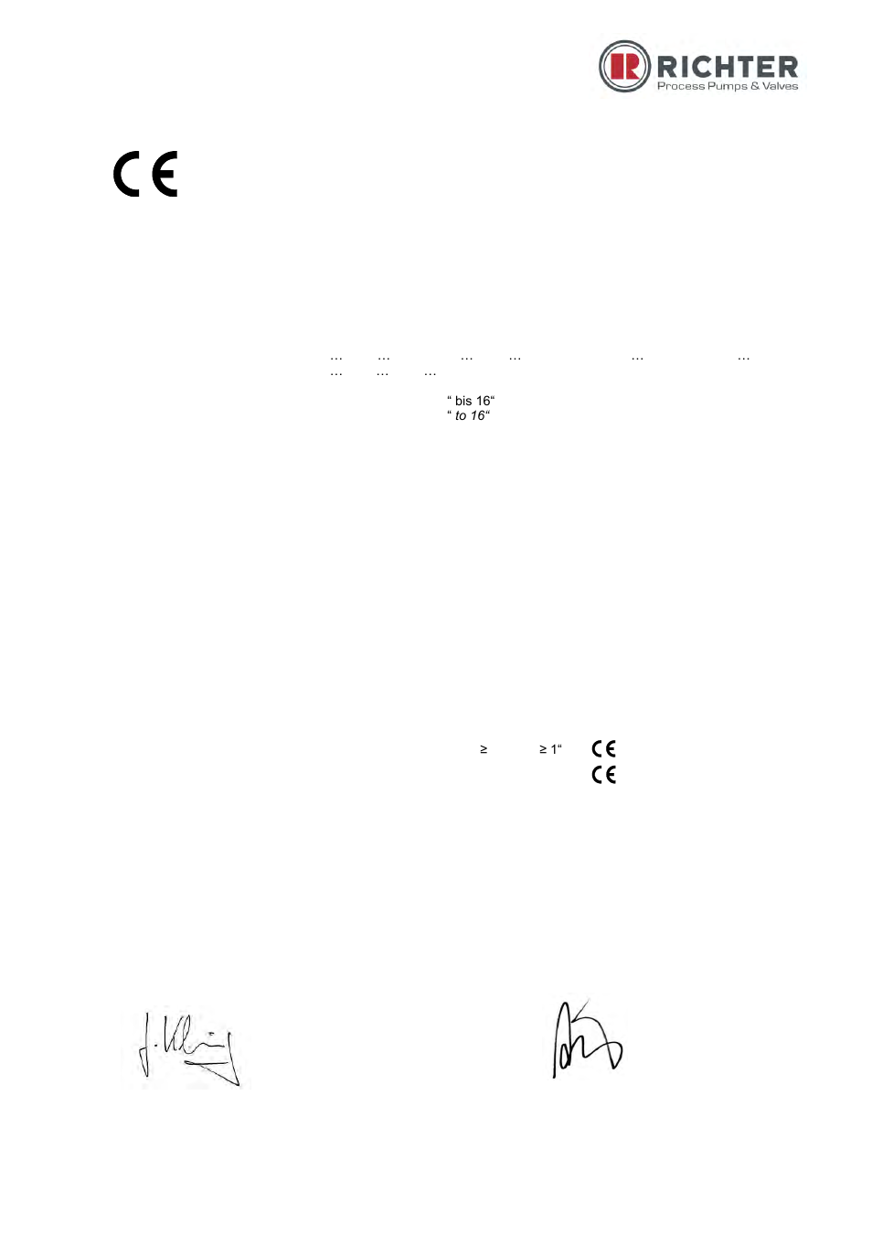 Declaration of conformity, Konformitätserklärung | Richter BVAP/F Series Ball Valves (ASME) User Manual | Page 23 / 28