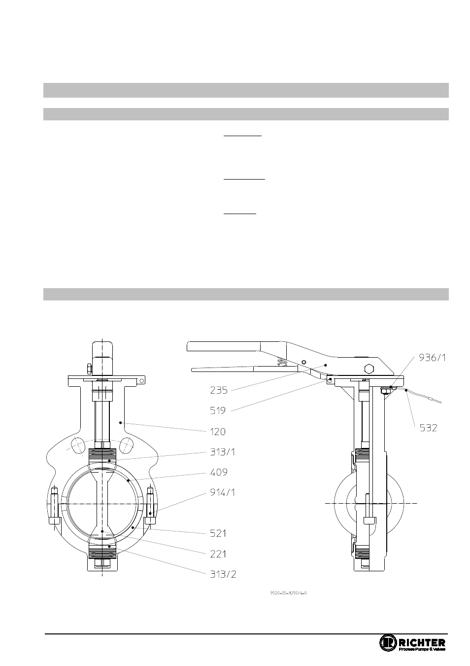 10 drawings, 1 legend, 2 sectional drawing nks-c | Actuator, Connection actuator, Series nks-c, nksp-c, nkl-c, nklp-c | Richter NKLP-C Series Butterfly Valves User Manual | Page 18 / 33