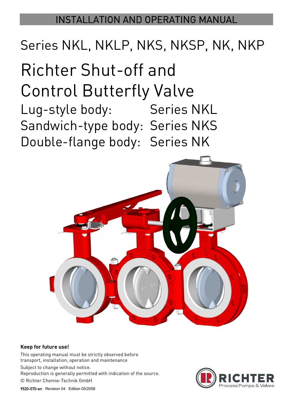 Richter NKP Series Butterfly Valves User Manual | 26 pages