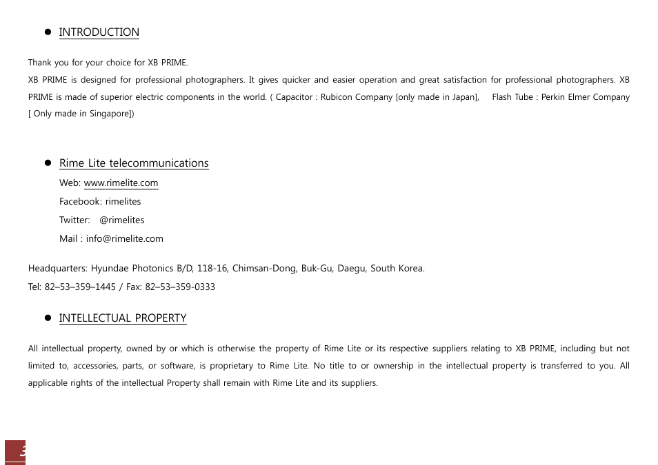 RiME LITE XB WIFI User Manual | Page 3 / 37