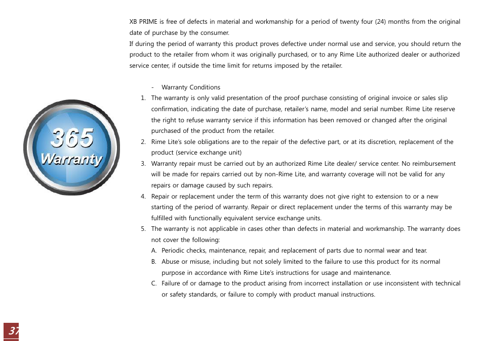 RiME LITE XB WIFI User Manual | Page 37 / 37
