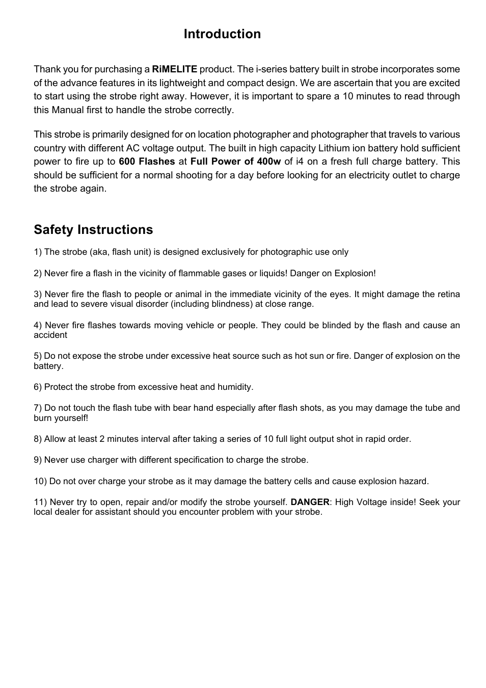 RiME LITE i flash User Manual | 7 pages