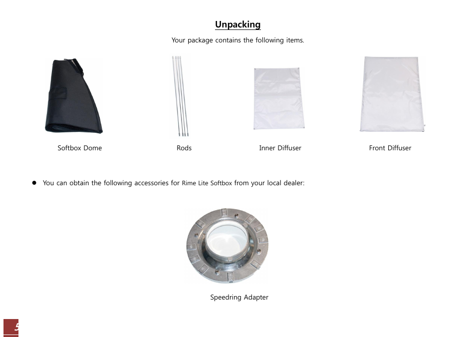 Unpacking | RiME LITE Softbox User Manual | Page 5 / 10