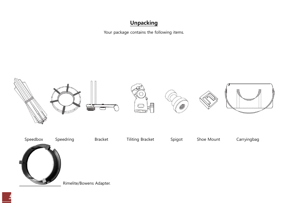 Unpacking | RiME LITE Speedbox User Manual | Page 5 / 10