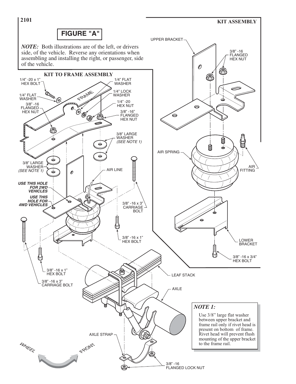 Figure "a, Kit to frame assembly, Kit assembly | Rite-Ride 2101 User Manual | Page 2 / 12