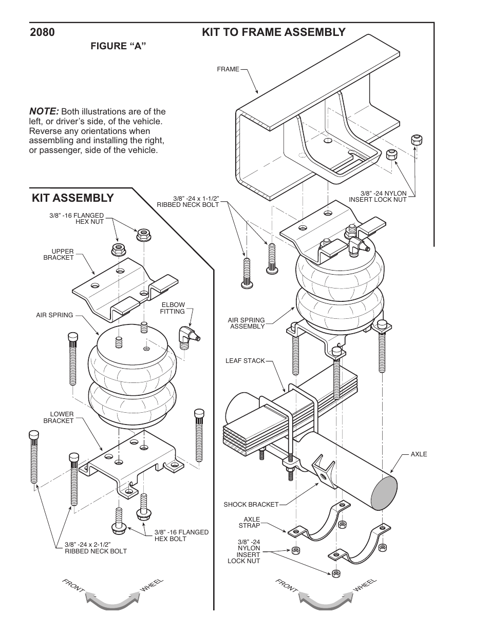 Kit to frame assembly kit assembly 2080, Figure “a | Rite-Ride 2080 User Manual | Page 2 / 12