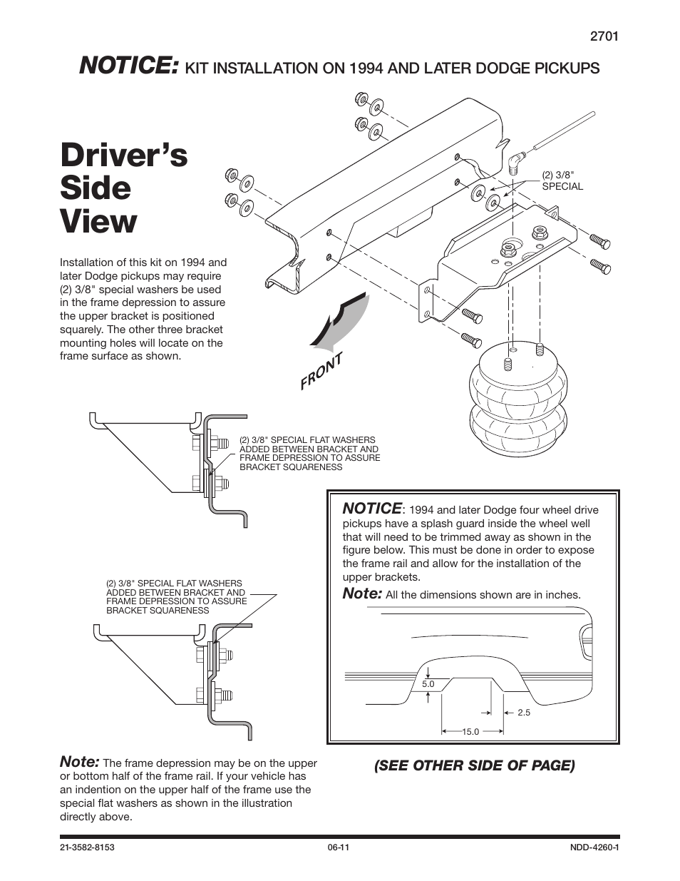 Driver’s side view, Notice | Rite-Ride 2071 User Manual | Page 5 / 14