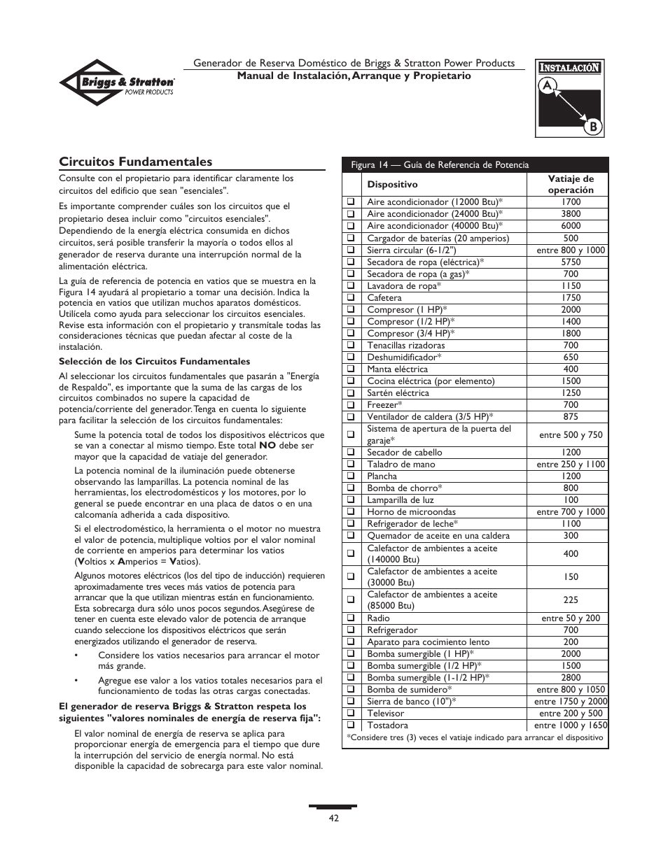 Circuitos fundamentales | Briggs & Stratton HOME STANDBY GENERATOR 01975-0 User Manual | Page 42 / 80