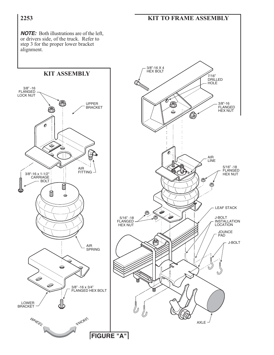 Kit to frame assembly kit assembly figure "a | Rite-Ride 2253 User Manual | Page 2 / 12