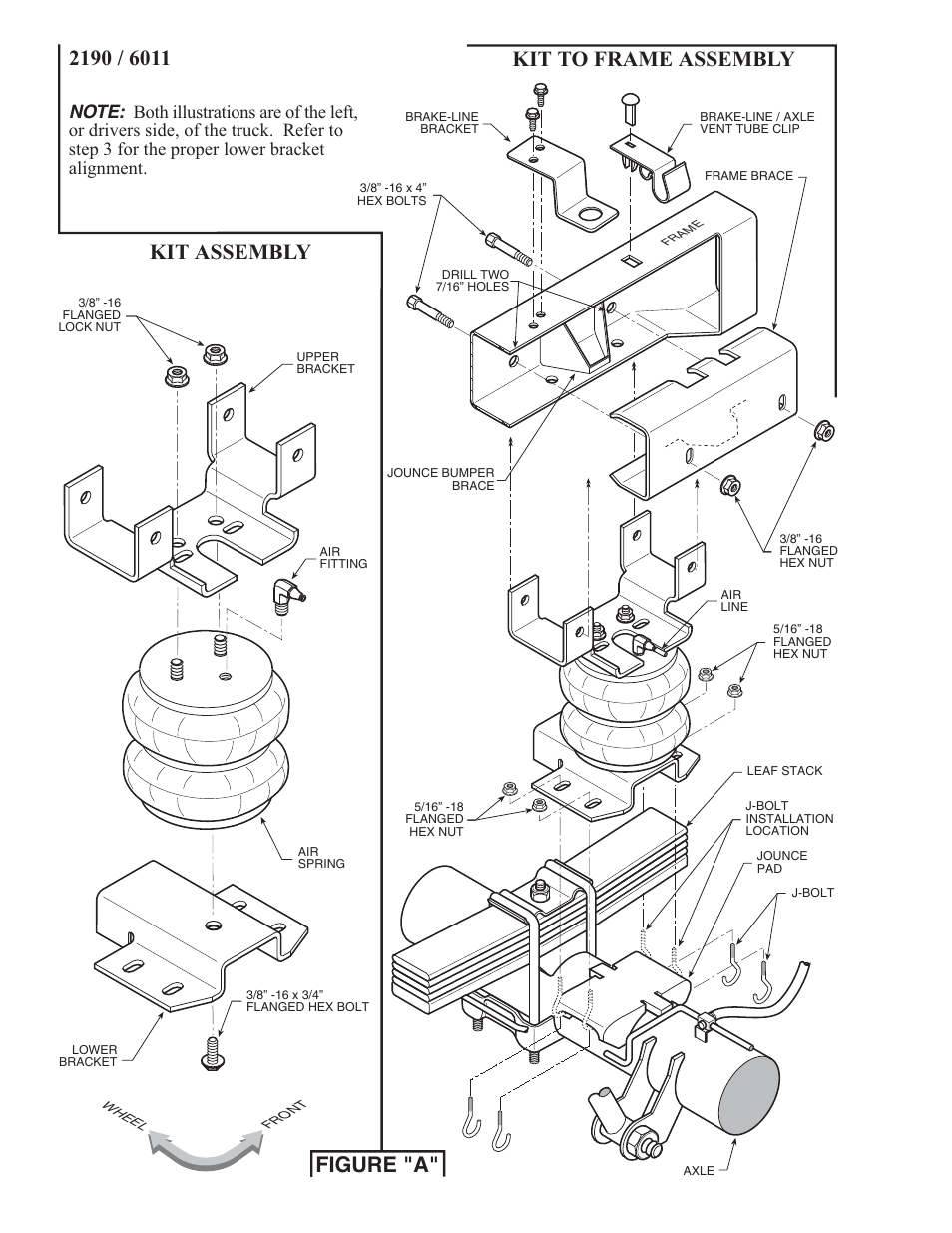 Kit to frame assembly kit assembly figure "a | Rite-Ride 2190 User Manual | Page 2 / 12