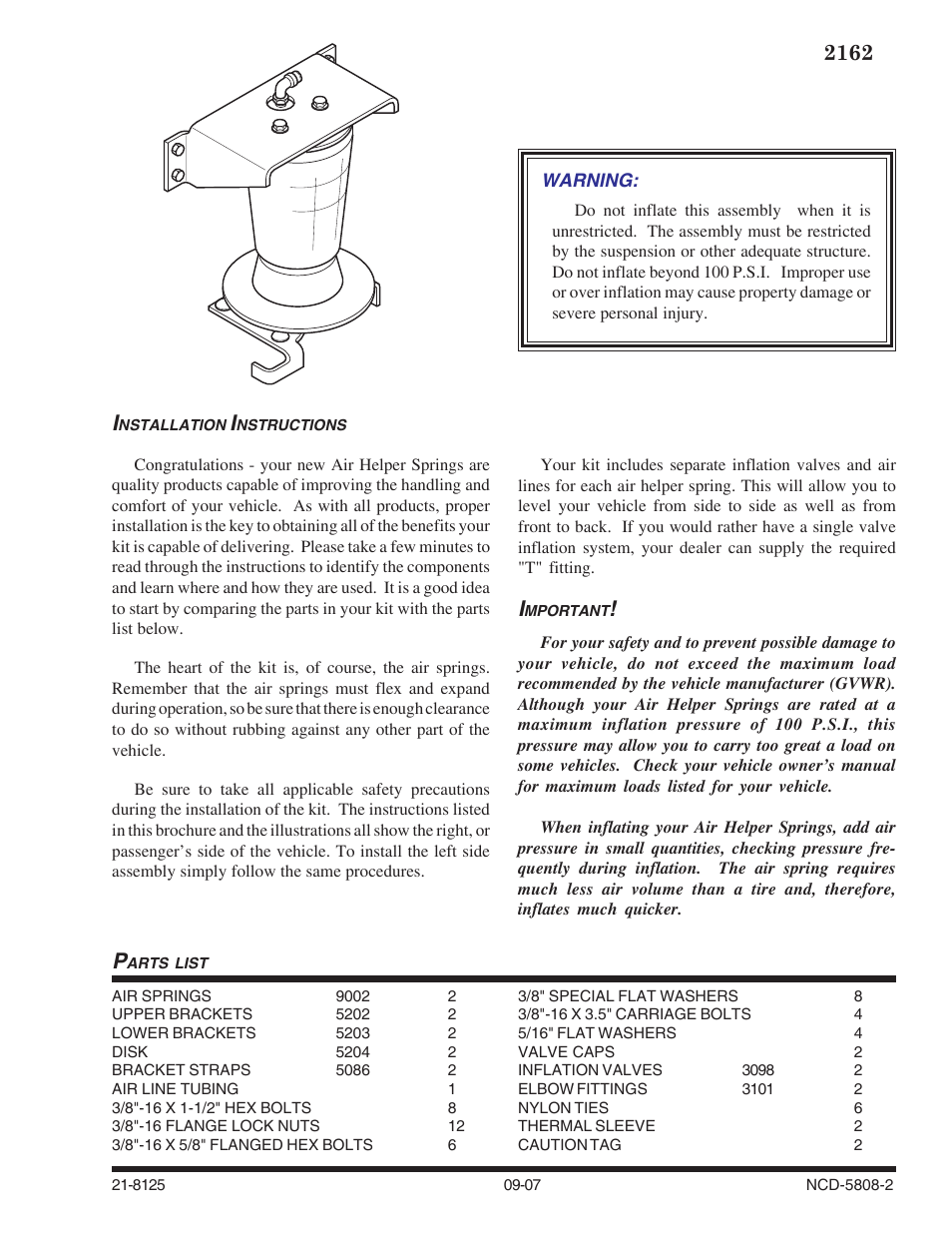 Rite-Ride 2162 User Manual | 12 pages