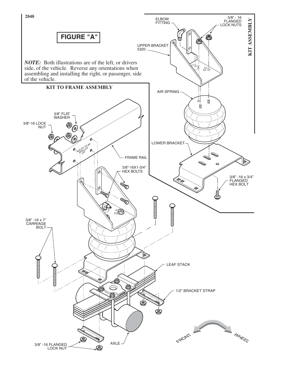 Figure "a, Kit assembl y kit to frame assembly | Rite-Ride 2040 User Manual | Page 2 / 13