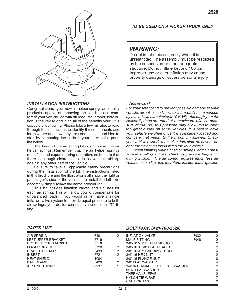 Rite-Ride 2528 User Manual | 13 pages