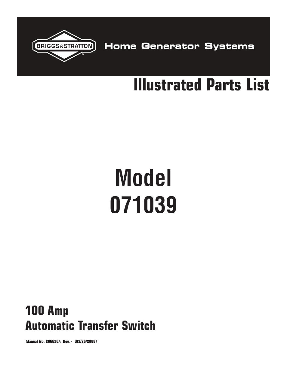 Briggs & Stratton 71039 User Manual | 2 pages