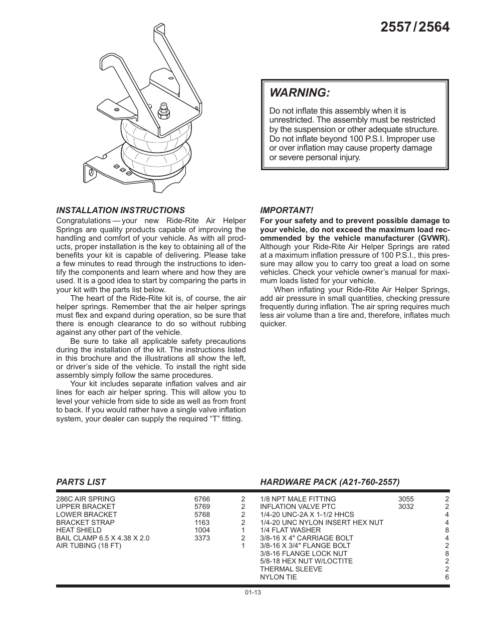 Rite-Ride 2564 User Manual | 13 pages