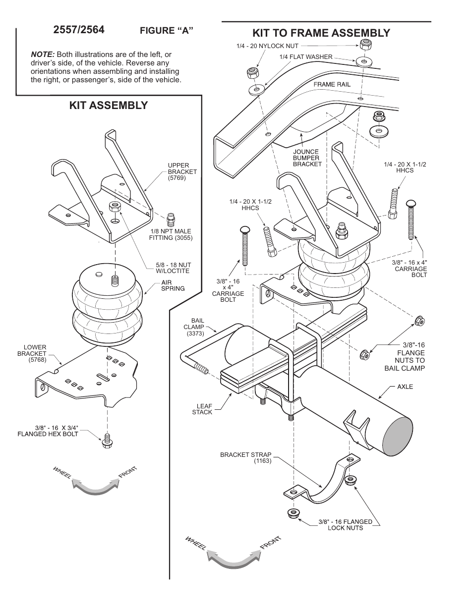 Kit to frame assembly kit assembly, Figure “a | Rite-Ride 2564 User Manual | Page 2 / 13